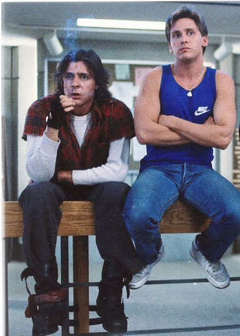 Judd Nelson and Emilio Estevez John Bender, Breakfast Club Movie, John Hughes Movies, Judd Nelson, Emilio Estevez, John Hughes, Septième Art, 80s Movies, Ex Machina