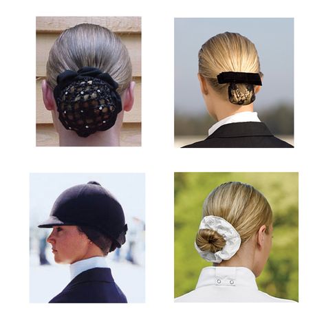 Hairstyles for Equestrian Competition - Learn what is appropriate for your discipline and check out the different dressage hairstyles, eventing hairstyles and hunter/jumper hairstyles. Hairstyles For Equestrians, Hairstyles For Horse Riding, Equestrian Hairstyles Helmet, Horse Show Hairstyles, Horse Riding Hairstyles Helmet Hair, Horseback Riding Hairstyles, Horse Riding Hairstyles, Racing Hairstyles, Riding Hairstyles