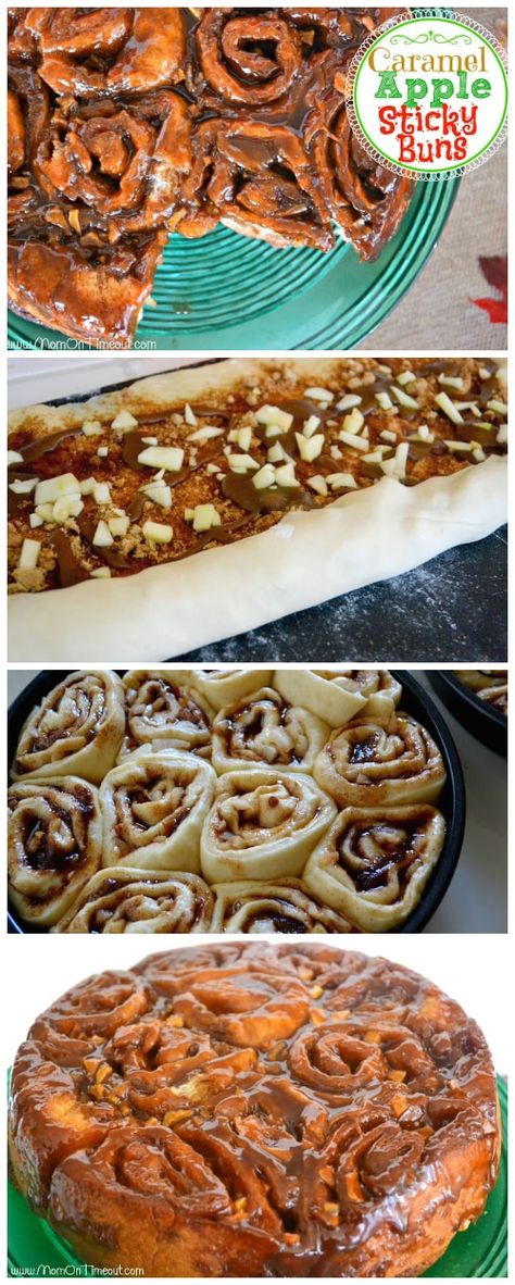 Caramel Apple Sticky Buns, Apple Buns Recipe, Apple Sticky Buns, Apple Buns, Caramel Baking, Sticky Buns Recipe, Baking Fall, Brunch Dessert, Sticky Buns Recipes