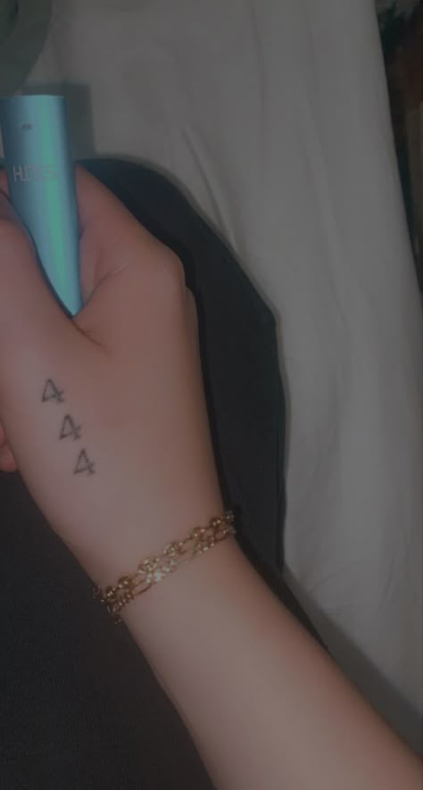 Angel Number Tattoo On Fingers, 444 On Hand, Angel Numbers Hand Tattoo, 444 Hand Tattoo Ideas, 777 Tattoo On Hand, 1111 Hand Tattoo, 444 Wrist Tattoo Ideas, 444 On Wrist Tattoo, Hand Tattoos Numbers