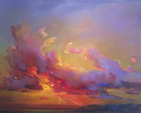 Painting Of Clouds, Maine Art, Landscape Forest, Sky Painting, Cloud Painting, Decoration Painting, Paintings I Love, Sunset Painting, Colorful Landscape