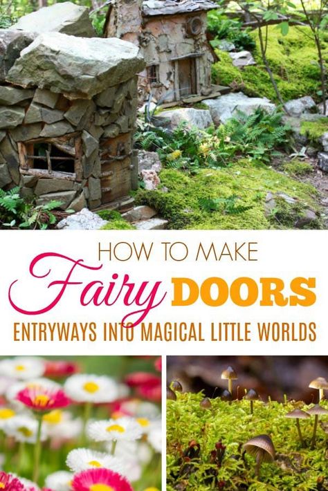 Garden Door Ideas, Mini Treehouse, Fancy Plants, Magical Woods, Diy Fairy Door, Fairy Doors On Trees, Fairy Garden Doors, Fairy Garden Ideas, Fairy Tree Houses