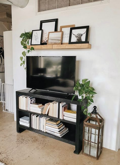 Shelves Above Tv, Above Tv Decor, Decor Above Tv, Tv Shelving, Tv Stand Makeover, Decor Around Tv, Floating Shelves Living Room, Shelf Decor Living Room, Tv Decor