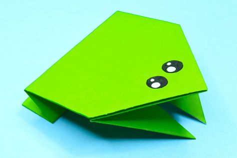 Easy Origami Paper Frog That Jumps Instructions - Origami Way Paper Frog, Origami Frog, Frog Ring, Jumping Frog, Binder Paper, Cute Origami, Easy Origami, Origami Easy, Origami Paper