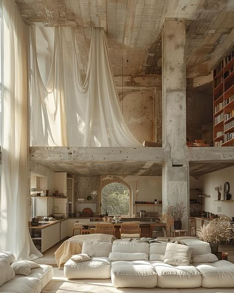 Jean Jacques Colangelo (@jeanjacquescolangelo) • Instagram photos and videos Ricardo Bofill Interior, Cement Factory, Ricardo Bofill, Loft Space, Exposed Concrete, Space Living Room, Modern Loft, Organic Architecture, Dream House Interior