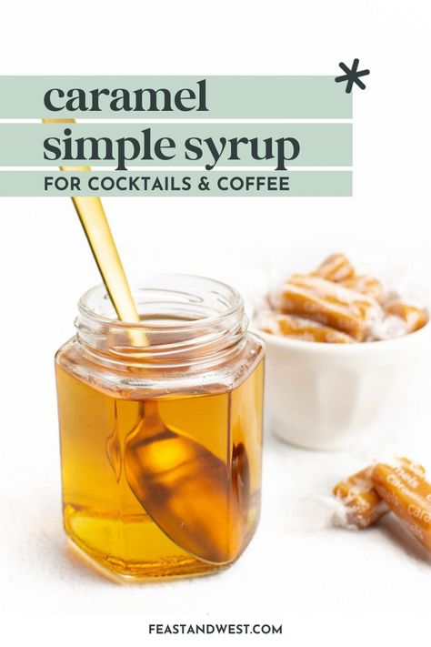 Caramel Simple Syrup Recipe, Caramel Simple Syrup, Syrup Recipe For Cocktails, Homemade Caramel Syrup, What Is Simple Syrup, Caramel Syrup Recipe, Caramel Coffee Syrup, Homemade Coffee Syrup, Diy Caramel