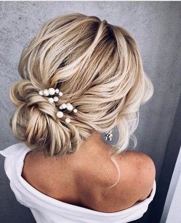 30 Half Up Half Down and Updo Wedding Hairstyles 2023 - Part 2 Sanggul Modern, Pearl Hair Pin Wedding, Pearl Hair Piece, Bride Hair Pins, Pearls Hair, Bridesmaid Hair Pieces, Bridal Hair Pins Pearl, Hair Pins Wedding, Bridal Hair Pin