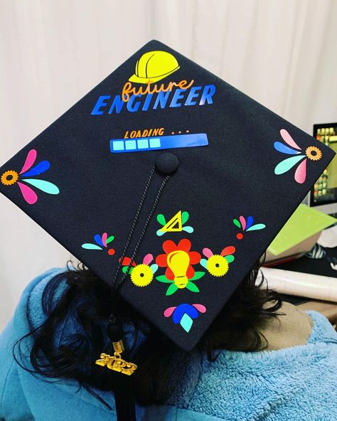 Future Engineer Graduation Cap Electrical Engineer Graduation Cap, Robotics Graduation Cap, Grad Cap Ideas Engineering, Engineer Graduation Cap, Engineering Graduation Cap, 2024 Prep, Engineer Graduation, Engineer Girl, Future Engineer