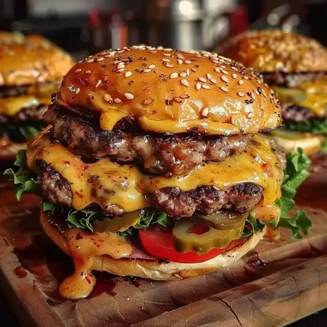 crack burgers - Hamburger Recipe, Homemade Hamburger, Homemade Hamburgers, Food Therapy, Burgers Sandwiches, Burger Recipes, Sandwiches Wraps, Food Obsession, Food Inspo