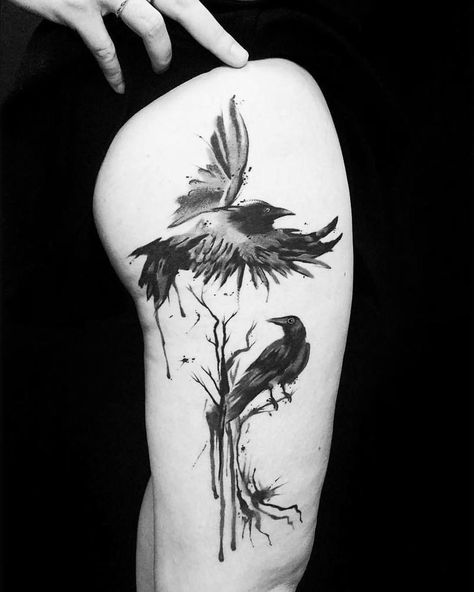 Brazil Tattoo, Dark Angel Tattoo, Black Bird Tattoo, Crow Tattoo, Scary Tattoos, Raven Tattoo, Bird Tattoo, Tattoo Black, Real Tattoo