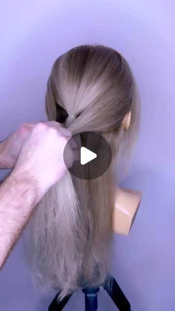 Joseph I'Anson on Instagram: "Looking for a hairstyle for valentines ? Then I have an easy half up style that is perfect for it!??  I used the @sharkbeautyuk Flex Style to create bouncy and movement on the ends.  L’IMAGE Mannequin - “Denise” from @equip_the_creative use code Joseph10 at the checkout to get 10% off your order.   .Products: @revlonprofessionaluk . . . . . . #hairvideos #hairvideo #hairup #updo #hairupdo #hairupdos #hairtutorial #hairtutorials #updotutorial #bridalhair #weddinghair #bridestyles #bridehair #hairdo #sharkflexstyle #hairreels #reel #valentines #reelit #hairart #hairartist #artist #hairideas #hairgoals #updostyles #undonstyle #halfupstyle #halfuphalfdown #btconeshot2024_stylingvideo  @markleesonsalons @nextlevelhairstylists @hairbrained_official @limage_gmbh @hai Hoco Half Up Half Down Hair Tutorial, Half Bridal Updo, Easy Down Wedding Hairstyles, Pretty Hairdos For Medium Hair, Easy Hairstyles At Home For Wedding, Half Updo Long Hair Tutorial, Easy Elopement Hair, Side Part Hairstyles For Wedding, Partial Updo Tutorial