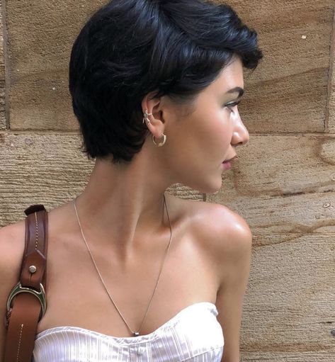 Boycut For Women Wavy Hair, Scorpio Haircut, Old Money Short Hair Women, Nia Long Short Hair 90s Pixie Cuts, Short Hair Big Nose, Modern Mullet Women Short Hair, Short Feminine Hair, Short Hair Feminine, Pixie Cut Chubby Face