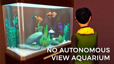 Mod The Sims - No Autonomous View Aquarium Sims House, Maxis Match, Sims 4 Mods, Best Games, Sims 4, Make It Yourself