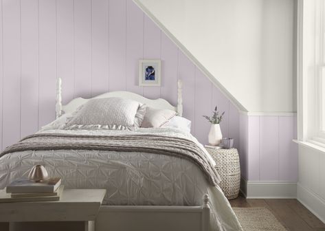 Colorfully, BEHR :: Color of the Month: Dusty Lilac Edinburgh Interiors, Bedroom Lilac, Wall Painting Ideas Bedroom, Lavender Paint Colors, Painting Ideas Bedroom, Lilac Walls, Lilac Bedroom, Lavender Bedroom, Pink Bedroom Walls