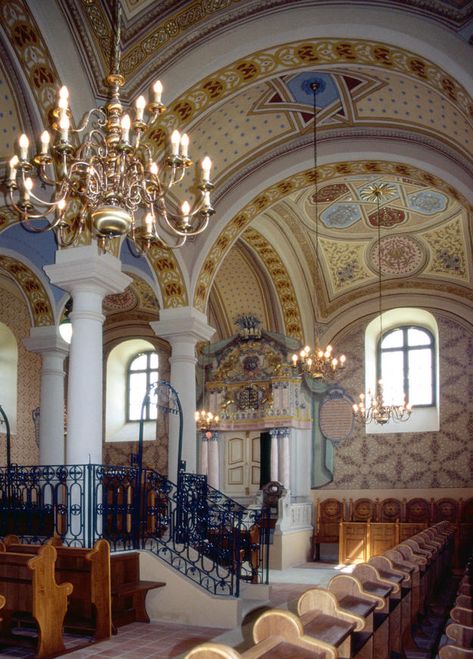 Mád Synagogue | World Monuments Fund Jewish Synagogue Interior, Jewish Synagogue Aesthetic, Synagogue Interior, Jewish Aesthetic, World Monuments, Synagogue Architecture, Jewish Synagogue, Judaica Art, Jewish Culture