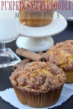 Pumpkin Snickerdoodle Muffins {Tastes of Lizzy T} Thanks to Made for Pinterest for sharing these amazing muffins that start with a Krusteaz cake mix! http://www.tastesoflizzyt.com/2013/12/06/pumpkin-snickerdoodle-muffins/ Pumpkin Snickerdoodle Muffins, Amazing Muffins, Snickerdoodle Muffins, Streusel Muffins, Muffin Man, Pumpkin Season, Healthy Pumpkin, Köstliche Desserts, Pumpkin Dessert