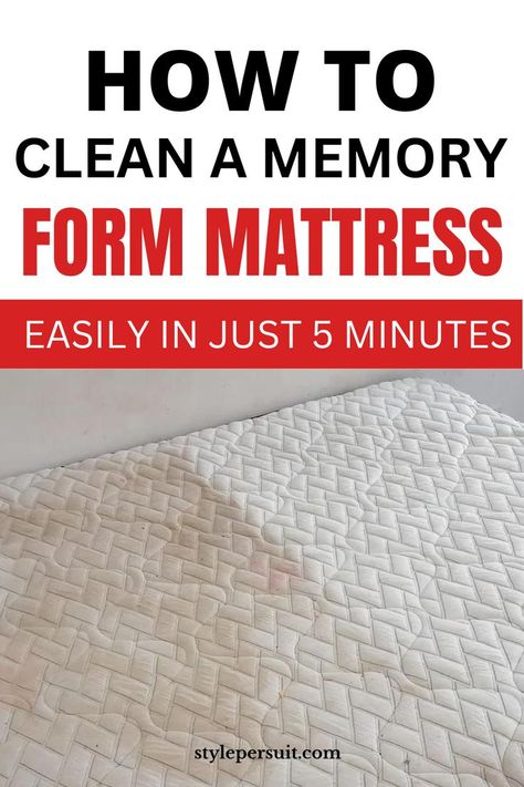 Cleaning a memory foam mattress is essential to maintain its hygiene and extend its lifespan. Memory foam mattresses are known for providing comfort and support, but they can also accumulate dust, allergens, and stains over time. Check out a step-by-step guide on how to clean a memory foam mattress effectively #cleaning #homedecor Memory Foam Mattress Cleaning, How To Clean A Mattress Memory Foam, How To Clean Foam Mattress, Spot Clean Mattress, Best Way To Clean A Mattress, How To Clean A Stained Mattress, Cleaning A Temperpedic Mattress, Cleaning Memory Foam Mattress, Matress Cleaner Diy