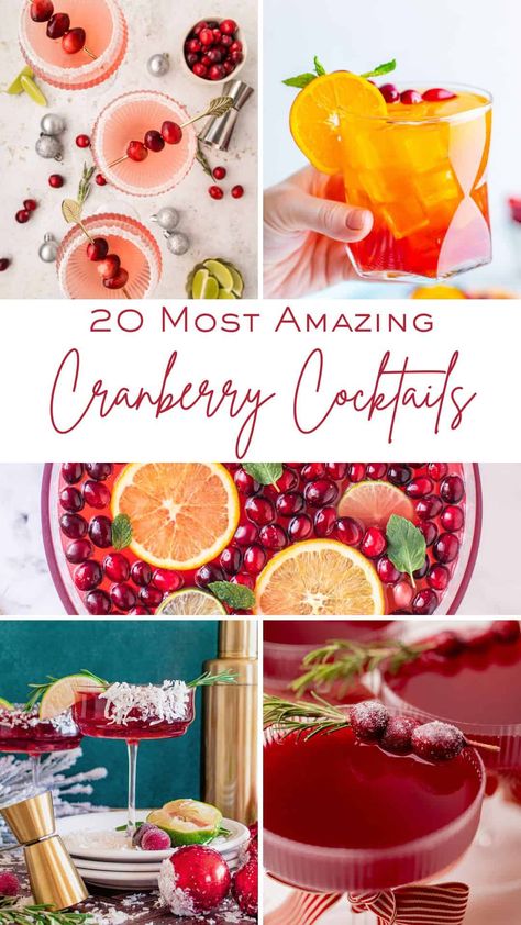 20 Delicious Cranberry Cocktail Recipes Cinnamon Cranberry Cocktail, Peach Cranberry Cocktail, Cranberry Cocktails Recipes, Cocktail Recipes With Cranberry Juice, Vodka Cranberry Orange Juice Drinks, Cocktail With White Cranberry Juice, Cranberry Ginger Cocktail, Cocktails With White Cranberry Juice, Alcoholic Drinks With Cranberry Juice