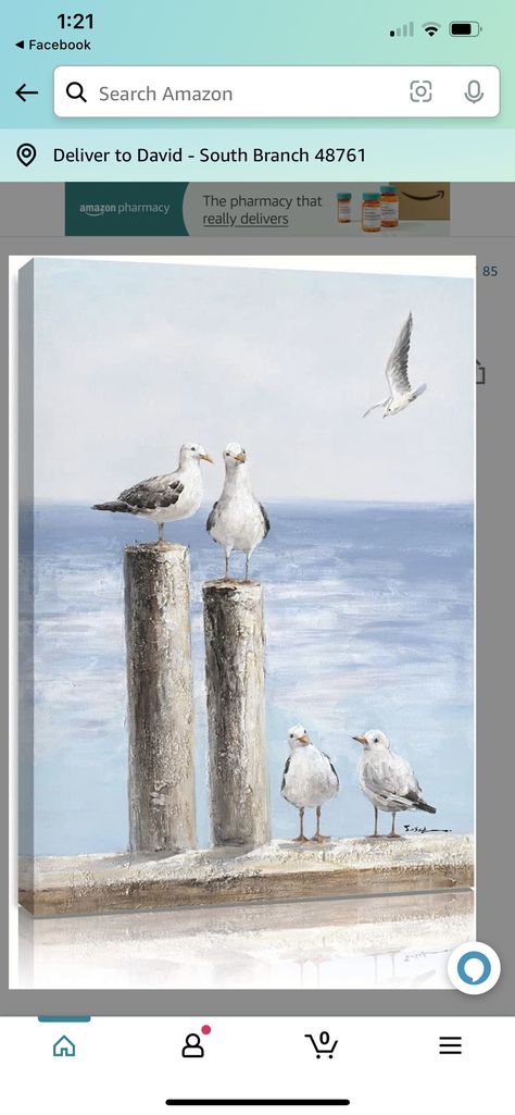 Coastal Mural, Pier Painting, Beach Themed Wall Art, Calming Coastal, Beach Canvas Wall Art, Painting Picture, Nautical Art, Beach Painting, Sea Birds