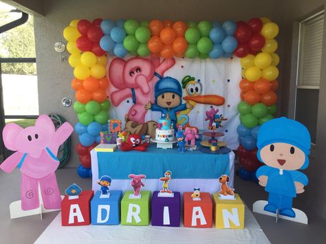 Pocoyo Birthday Decoration, Pocoyo Party Ideas, Birthday Party Paper Decorations, Pocoyo Birthday, Baby Boy 1st Birthday Party, Outdoors Birthday Party, Shark Birthday Party, Cake Banner Topper, First Birthday Themes