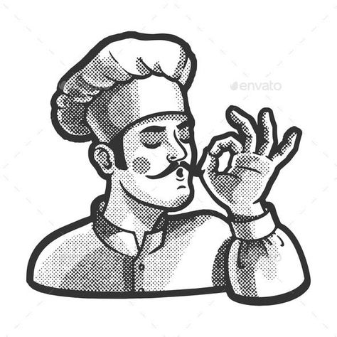 Bellissimo Gesture Chef Cook Sketch Vector Chef Sketch, Halftone Illustration, Halftone Pattern, Sketches Simple, Pattern Vector, Drawing Sketches, Shiva, Vault Boy, Graphic Art