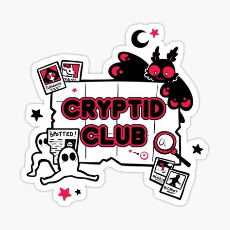 "Cryptid Club" Sticker for Sale by JekyllDraws | Redbubble Join The Club, The Club, Decorate Laptops, Independent Artist, Vinyl Decal Stickers, Kiss Cut, Vinyl Decal, Water Resistant, Kiss