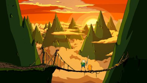 Finn And Jake, Mountain Scene, Adventure Time, The Mountain