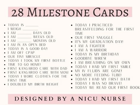 Nicu Journal Ideas, Nicu Milestone Crafts, Nicu Milestones, Nicu Milestone Cards, Pink And Gold Theme, Nicu Crafts, Nurse Crafts, 14th Birthday Party Ideas, Kangaroo Care