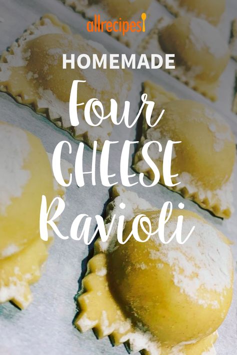 4 Cheese Ravioli Recipe, Four Cheese Ravioli Recipe, 4 Cheese Ravioli, Ravioli Recipe Filling, Homemade Ravioli Filling, Homemade Ravioli Recipe, Four Cheese Ravioli, Cheese Ravioli Recipe, Italian Ravioli