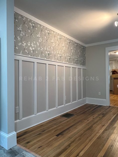 Wainscoting And Wallpaper, Wallpaper And Wainscoting, Custom Wainscoting, Judges Paneling, Dining Room Paneling, Front Doors Ideas, Faux Wainscoting, Wainscoting Bedroom, Berkeley Homes