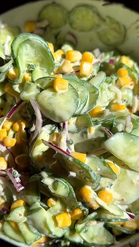 cucumber salad
Weight loss recipe
Easy recipe
weight loss Healthy Dinner Recipes 500 Calories, Nourishing Lunch Ideas, Cucumber Recipes Salad, Cooking Recipes Healthy, Healthy Homemade Recipes, Healthy Lifestyle Food, Healthy Food Dishes, Corn Salad, Delicious Snacks Recipes