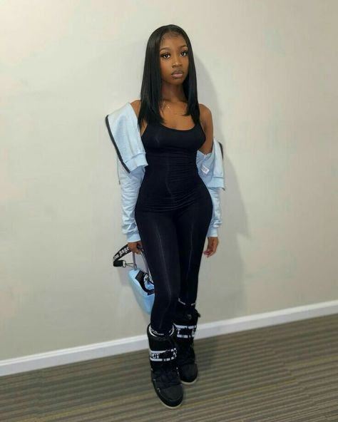 Moon Boots Outfit Black, Black Moon Boots Outfit, Black Moon Boots, Moon Boots Black, Moon Boots Outfit, Nle Choppa, Boujee Outfits, Outfits To Wear, Black Moon