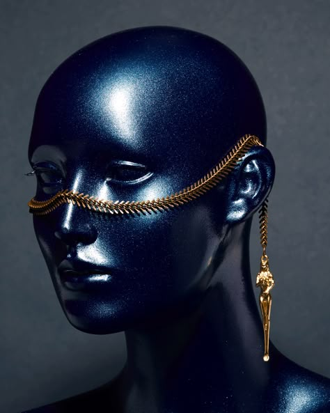 Gold Face Jewellery, Siren Clothing, Face Chain Jewelry, Face Chains, Build A Character, Face Chain, Strange Fruit, Face Jewelry, Silly Clothes