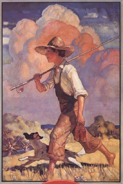 Coca-Cola Calendar Illustration, NC Wyeth / American Golden Age Illustrator,  NC Wyeth, 1882-1945, was an American artist & illustrator. He was the star pupil of the artist Howard Pyle, & became one of America's greatest illustrators. During his lifetime, Wyeth created over 3,000 paintings & illustrated 112 books, 25 of them for Scribner's, the work for which he is best known. Wyeth was a realist painter just as the camera & photography began to compete with his craft Calendar Illustration, N C Wyeth, Nc Wyeth, Howard Pyle, Jackson Pollock, Keith Haring, 판타지 아트, Tarzan, Pulp Fiction