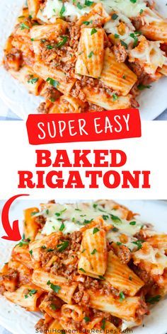 Rigatoni Lasagna Bake, Simple Rigatoni Recipes, Rigatoni Baked Pasta, Easy Baked Rigatoni, Pasta Recipes Baked, Hockey Food, Baked Rigatoni Recipe, Blessing Boxes, Rigatoni Bake