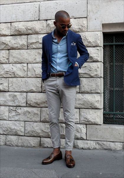 Men Work Outfits, Blazer Outfits Men, Mens Fashion Smart, Mode Casual, Men Fashion Casual Outfits, Well Dressed Men, Gentleman Style, Grey Pants, Mens Casual Outfits