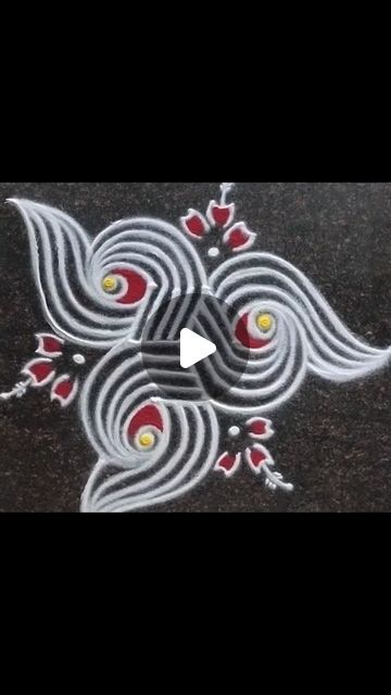 Sangu Kolam Rangoli, Sangu Kolam, Simple Flower Rangoli, Simple Rangoli Border Designs, Rangoli Borders, Padi Kolam, Rangoli Designs Flower, Rangoli Border, Kolam Rangoli