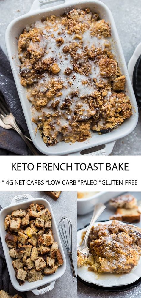 Keto Brunch Recipes Make Ahead, Keto French Toast Recipe, Sugar Free French Toast Casserole, Healthier French Toast Casserole, Low Carb Breakfast Sides, Paleo French Toast Casserole, Keto French Toast Bake, Low Carb French Toast Casserole, Keto Friendly Brunch Ideas