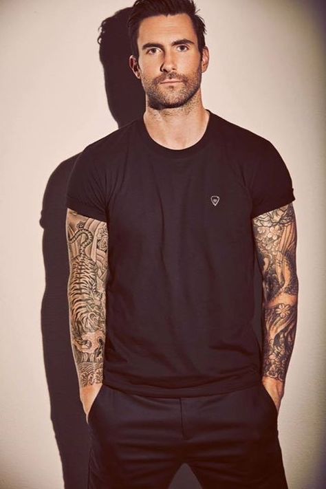 Adam Adam Levine Tattoos, Adam Levine Style, Adam And Behati, Beatiful People, Adam Levine, Maroon 5, Celebrity Babies, Motorcycle Outfit, Sabrina Carpenter