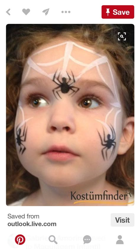 Spider Face Painting, Face Painting Halloween Kids, Halloween Makeup For Kids, Spider Makeup, Spider Face, Halloweenský Makeup, Halloween Fest, Face Painting Easy, Kids Face Paint