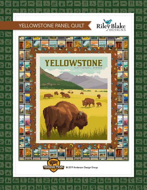 Free Quilts Patterns | Riley Blake Designs National Park Quilt, Riley Blake Quilt Patterns, National Park Quilt Blocks, Riley Blake Quilt, Panel Quilt Patterns, Fabric Panel Quilts, Mountain Quilts, Anderson Design Group, Panel Quilts