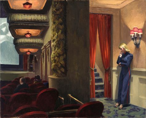 New York Movie | 1939. Oil on canvas. 81,9 x 101,9 cm. Museu… | Flickr Edward Hopper Paintings, Hopper Art, New York Movie, Anselm Kiefer, Edouard Vuillard, Movie Wall Art, Dale Chihuly, Edward Hopper, Chihuly