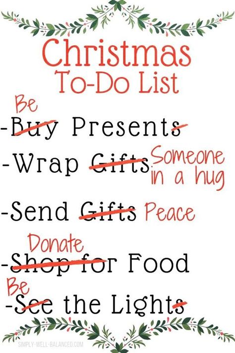 Simple reminders of what the holidays are all about. Sending peace and love this Christmas with these tips to simplify the holidays and focus on the reason for the season. Simplify Christmas Traditions: 40 Stress-Free Ideas to Enjoy the Holidays Minimalism Christmas, Simplify Christmas, Christmas To Do List, Minimalist Quotes, Holiday Quotes, Simple Reminders, Christmas Messages, Noel Christmas, Christmas Love