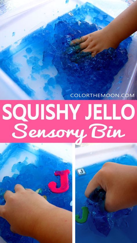 Jello Sensory Bin, Letter J Activities, Letter J Crafts, Sensory Bin Ideas, Preschool Letter Crafts, Sensory Activities For Preschoolers, J Craft, The Letter J, Preschool Homeschool