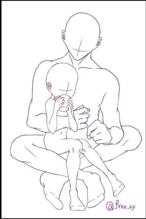 Family Poses Drawing, Parent And Child Drawing Reference Poses, Family Drawing Reference, Parent And Kid Drawing Reference, Family Drawing, Human Drawing, 캐릭터 드로잉, Easy Drawings Sketches, Anime Drawings Tutorials