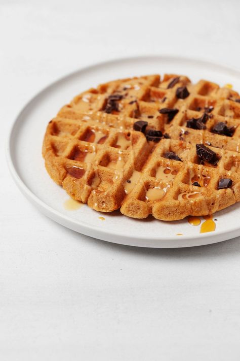 Peanut Butter Waffles, Nourishing Breakfast, Waffle Batter, Sweet Brunch, Waffle Ingredients, How To Make Waffles, Freezable Meals, Protein Waffles, Peanut Butter Sauce