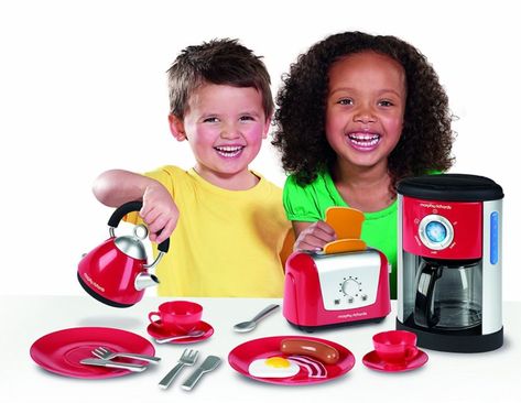 Casdon Morphy Richards Kitchen Set (affiliate link) Colourful Crockery, Colorful Dishware, Rustic Furniture Plans, Kitchen Sets For Kids, Toy Kitchen Set, Morphy Richards, Nursery Toys, Breakfast Set, Water Level