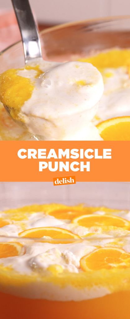 Creamsicle Punch, Alcoholic Punch Recipes, Summer Punch, Rum Punch Recipes, Lemonade Punch, Party Punch Recipes, Alcoholic Punch, Punch Recipes, Alcohol Recipes