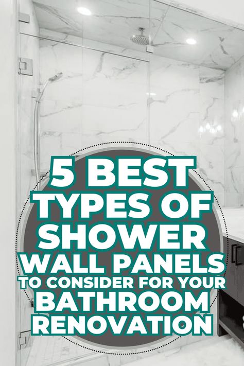 5 Best Types Of Shower Wall Panels To Consider For Your Bathroom Renovation [The Ultimate Guide] Bath Shower Remodel Ideas, New Bathroom Shower Ideas, Bath Shower Ideas Bathroom Renovations, 3 Ft Shower Ideas, Corian Shower Wall Panels, Groutless Shower Floor Ideas, Modern Bathroom Large Tile, Shower With Panel Walls, Solid Wall Shower Panels