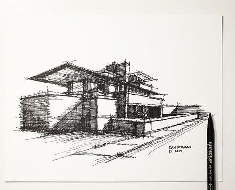 https://flic.kr/p/AZ5izF | My lazy Sunday architectural sketch - Frank Lloyd… Sketchbook Architecture, Collage Architecture, Robie House, Architecture Drawing Presentation, Architecture Drawing Sketchbooks, Architecture Drawing Plan, Perspective Drawing Architecture, Architecture Portfolio Design, Conceptual Architecture